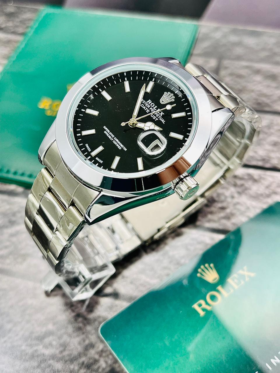 Rolex Date Just (Plateado Negro)