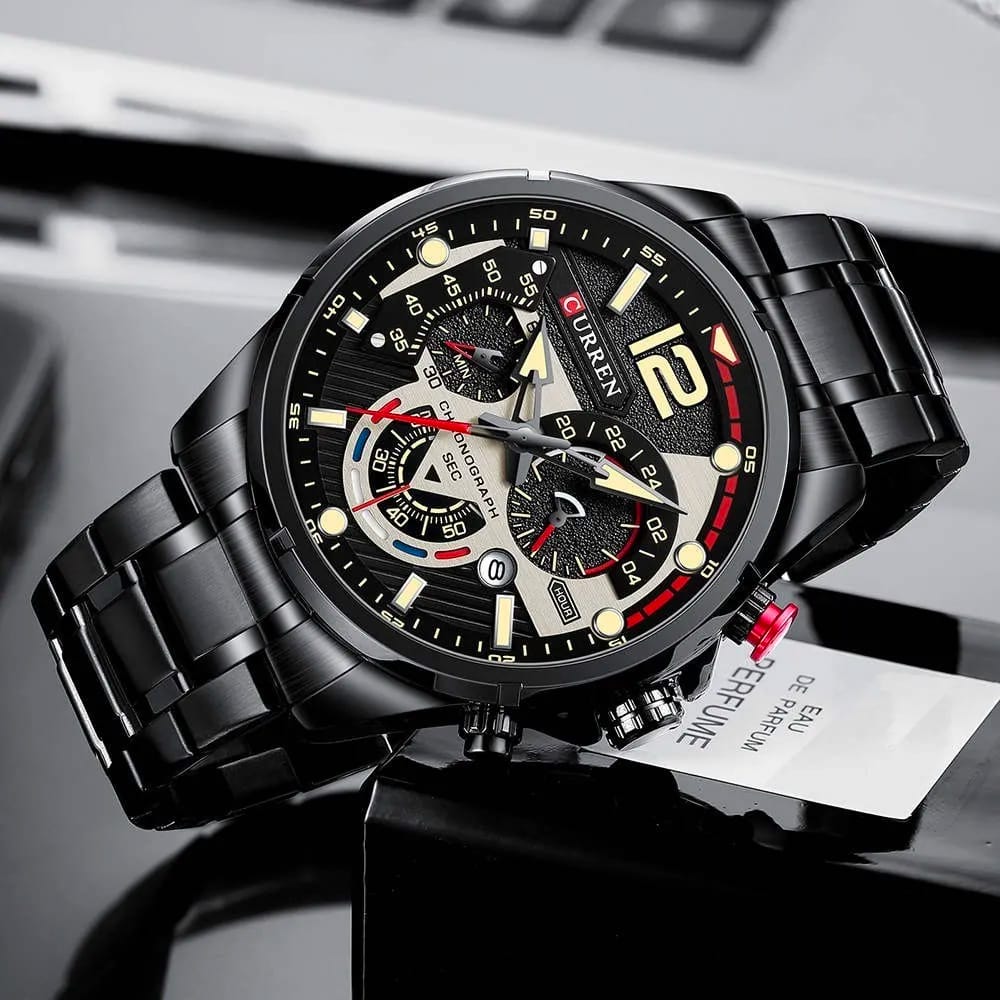 CURREN 8395 Reloj Hombre (Color Negro)