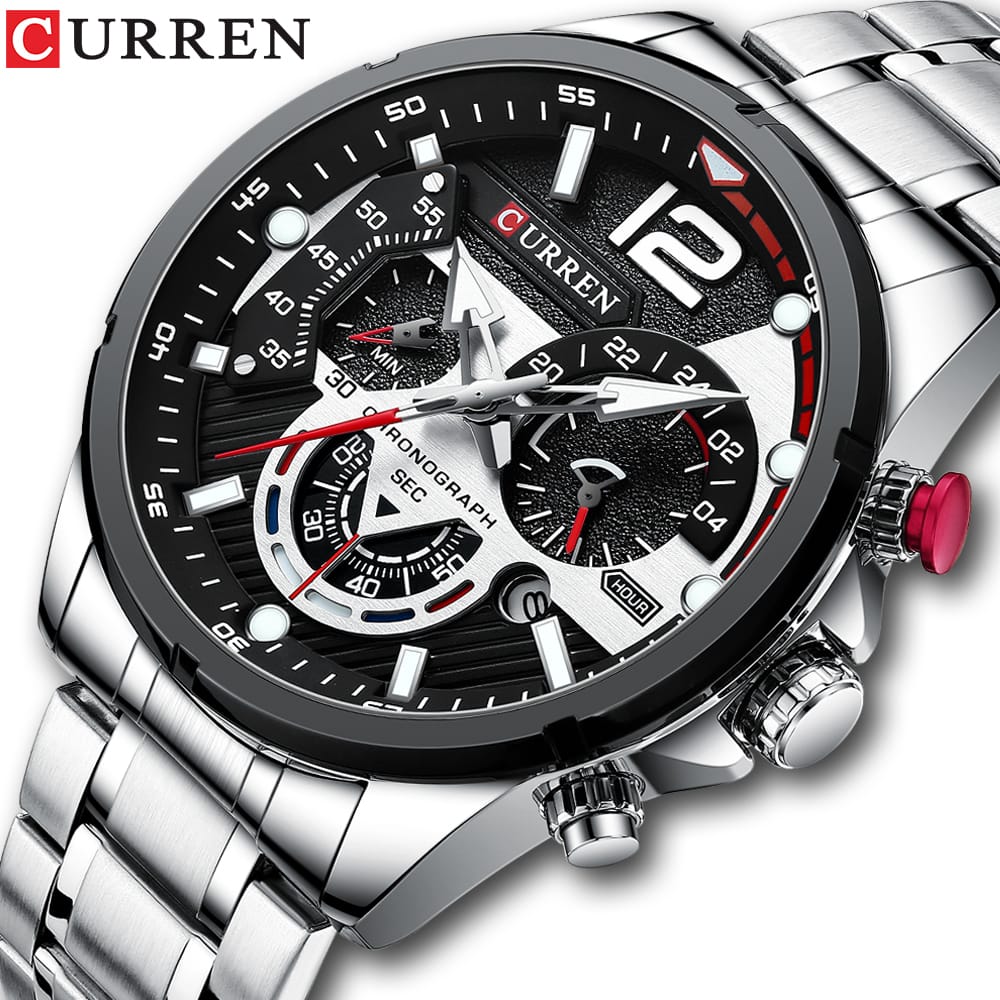 CURREN 8395 Reloj Hombre (Color Plateado)